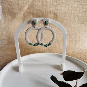 Clay & Turquoise Hoop Earrings